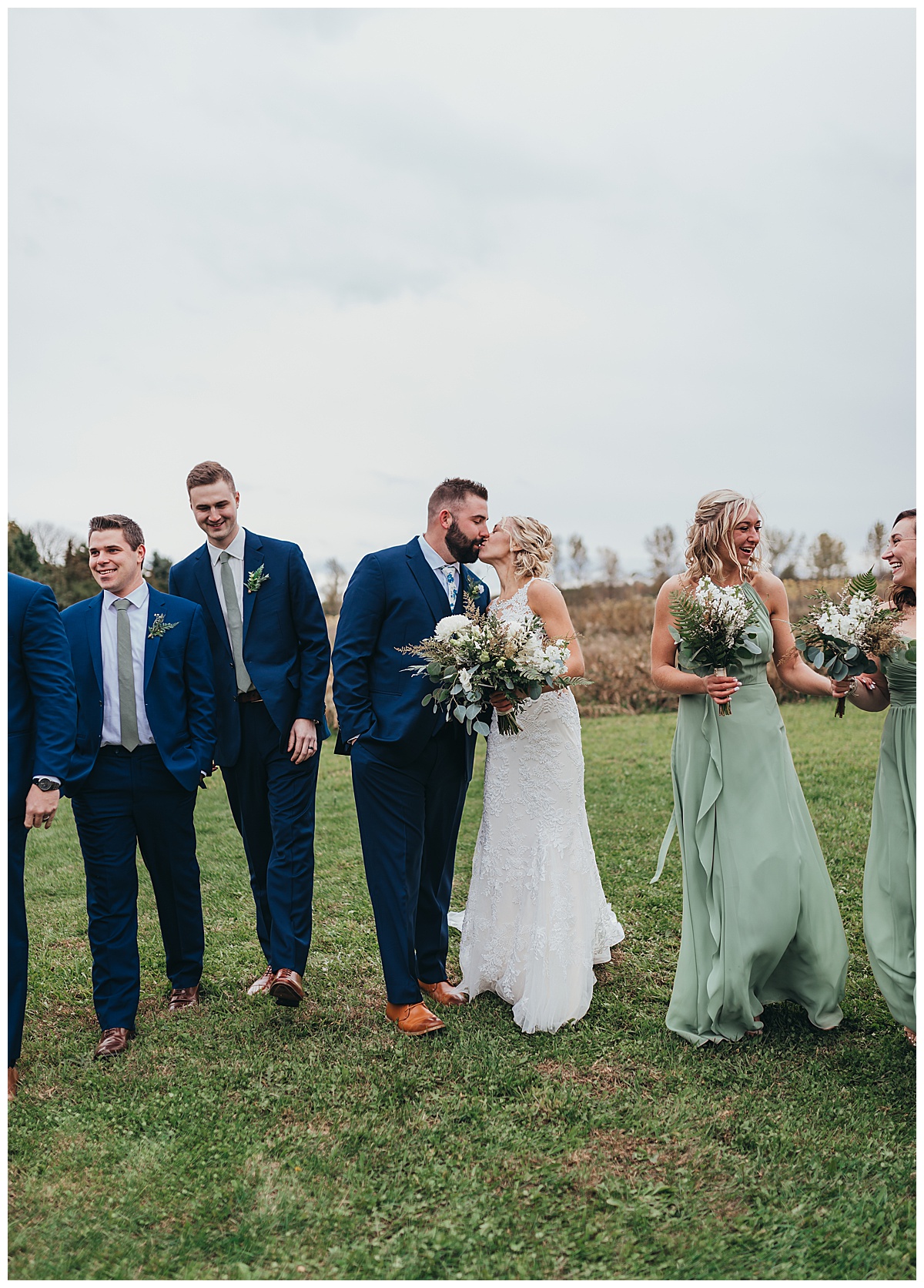 Bridal party wedding photography at Poplar Creek Barn in Oshkosh, Wisconsin