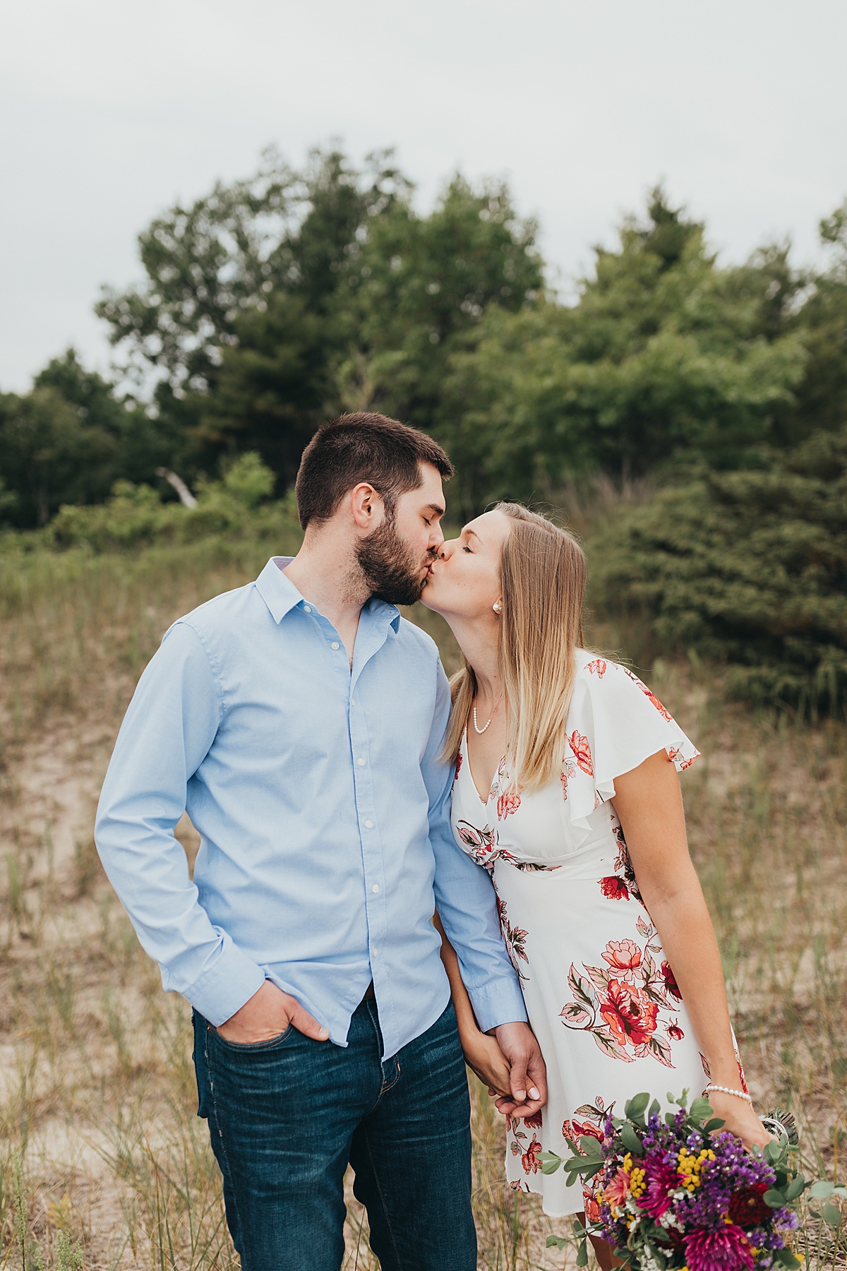 Engagement photos at Point Beach State Forest.