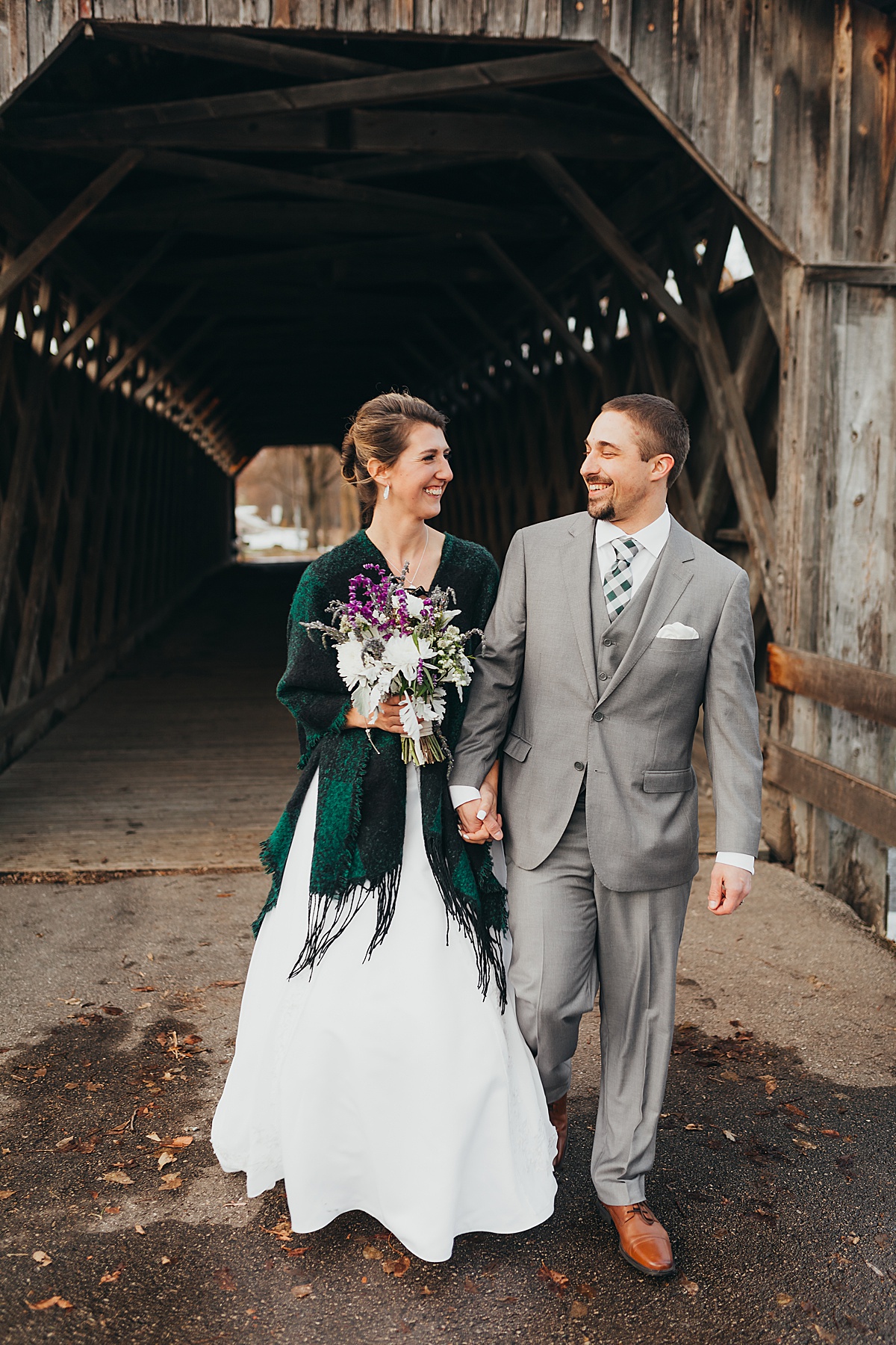 Covered Bridge Park in Cedarburg bride and groom photograph