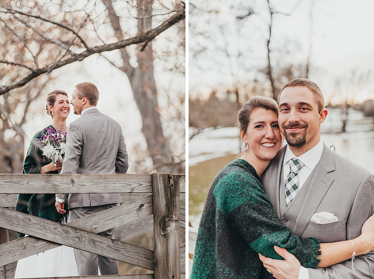 Covered Bridge Park in Cedarburg bride and groom photograph